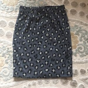Loft animal print pencil skirt